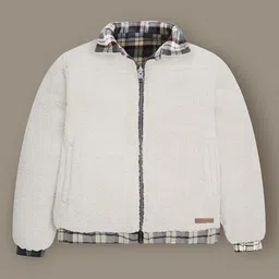 Cherry Crumble Unisex Spread Collar Checked Reversible Tailored Jacket image 4