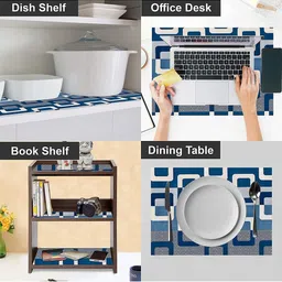 Mopak Decor Blue Set of 1 Regular Shelf Liner Organisers image 2