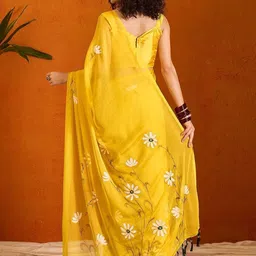 Moda Rapido Floral Printed Block Print Saree image 4