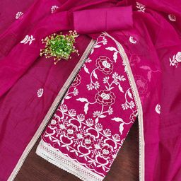 DIVASTRI Floral Embroidered Unstitched Dress Material-image-21