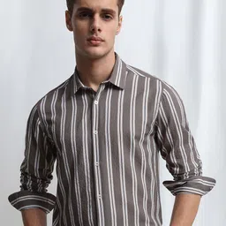 Mufti Men Slim Fit Striped Casual Shirt-image-22