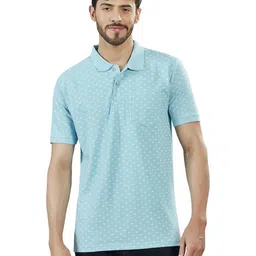 BE POSITIVE Men Turquoise Polo Collar T-shirt-image-51