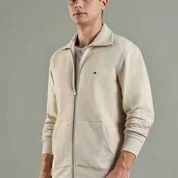 Tommy Hilfiger Men Mock Collar Pure Cotton Solid Casual Bomber Jacket image 2