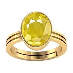 VISHVMA Gold-Plated 11.00 Ratti to 11.50 Ratti Sapphire Gemstone-Studded Finger Ring-picture-38