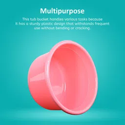 Kuber Industries Pink & Brown 2 Pieces Light Weight Bath Tubs image 3