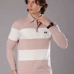 V-Mart Colourblocked Polo Collar Cotton Slim Fit T-shirt-picture-22