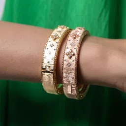 MINJI AND CO. Women Brass Rose Gold-Plated Kada Bracelet-picture-20