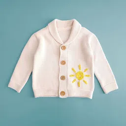 Keebee Kids Embroidered Shawl Collar Organic Cotton Cardigan With Embroidered Sweater-picture-19