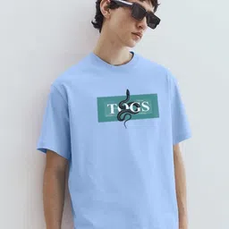 TOGS & TERRE Men Typography Printed Round Neck Cotton Oversized T-shirt-picture-33