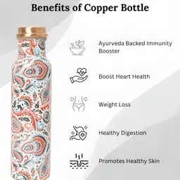 INTERNATIONAL GIFT Multicoloured Single Copper Printed Water Bottle image 3