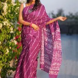 Moda Rapido Solid Tie and Dye Pure Cotton Ikat Saree-image-21