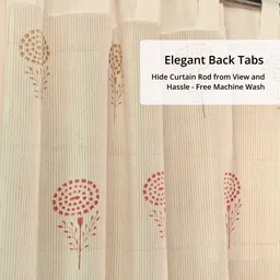 Peepul Tree Rust & Cream-Coloured Floral Door Curtain image 5