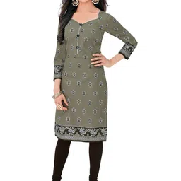 HRINKAR Ethnic Motifs Printed V-Neck Kurti-picture-2