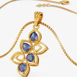 Joyalukkas Women 22KT Gold Elegant Leaf Gesmstone Pendant -3.956 g-image-97