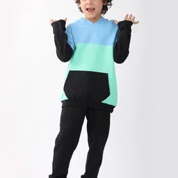 Anthrilo Boys Colourblocked Hooded Long Sleeves T-shirt And Joggers image 4