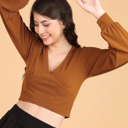 Popwings Women Cuffed Sleeve Crop Top-picture-44