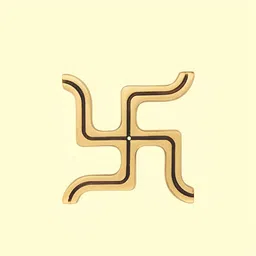PLUS POINT 2 Piece Yellow & Brown Textured Handicraft Swastik Spiritual Wall Decor-picture-26