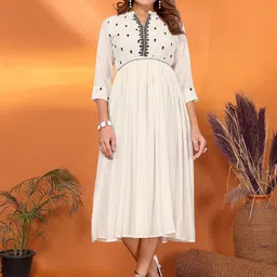 Rangita Women Embroidered Fit and Flare Midi Ethnic Dress With Dori Belt-picture-20