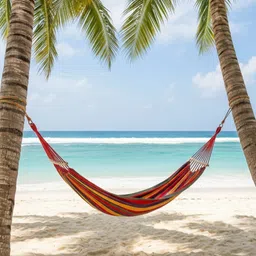 TASKHOUSE Red & Yellow Striped Cotton & Wooden Hammock Swing-picture-16