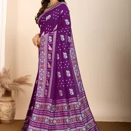 YAMUNE Ethnic Motifs Pure Silk Handloom Mysore Silk Saree image 2