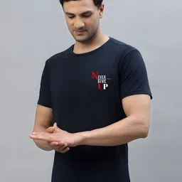 CASUALBUD Men Typography Printed Round Neck T-shirt image 2