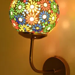 1ST TIME Multi Printed Glass Traditional Cylinder Wall Lamps Wall Lamps-image-95