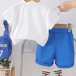 INCLUD Boys Printed Round Neck T-Shirt With Shorts & Bag Pack image 5