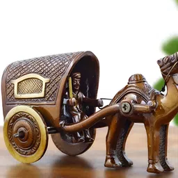 INTERNATIONAL GIFT Brown Camel Cart Figurine Showpiece With Rajasthani Rider-image-9