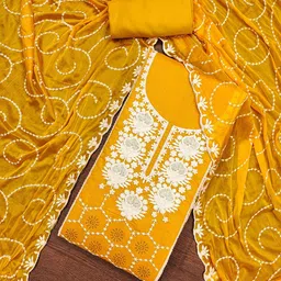 MANVAA Embroidered Unstitched Dress Material image 1