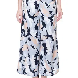 DressBerry Women Grey Polyester Printed Wide Leg Anti Fit Trousers-image-97