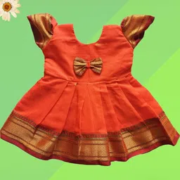 Mom and Me Orange Cotton Dresses-picture-22