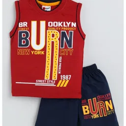 Mars Infiniti Boys Pack Of 2 Printed Round Neck Pure Cotton T-shirts With Shorts image 5