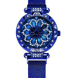 CSAMON Women Embellished Dial & Textured Straps Analogue Watch GR_387_Blue-picture-41