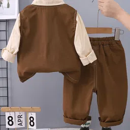 StyleCast x Revolte Boys Shirt Collar Self Design Clothing Set with Waistcoat image 3