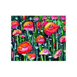 Inephos Green And Red Floral And Botanical Printed Canvas Wall Art-image-6