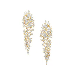 Peora Gold Plated Cubic Zirconia Contemporary Drop Earrings image 4