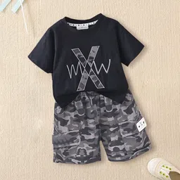 FOREVER FRIDAY Boys Printed Round Neck Pure Cotton T-shirt with Shorts-picture-50