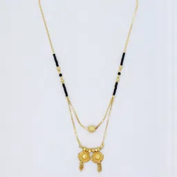 NINAMAAYRA Gold-Plated Brass Artificial Stones & Beads Mangalsutra-picture-29