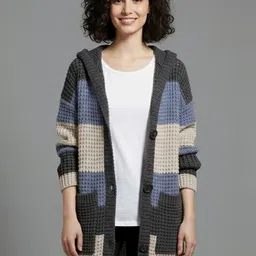 Mast & Harbour Women Colourblocked Longline Cardigan image 2