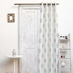 Ariana Blue & White Floral Long Door Curtain-image-51