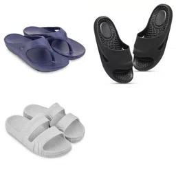 Feel alive Men Set of 3 Solid Ultra-Comfortable & Lightweight Sliders-picture-21