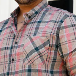 Instafab Plus Size Tartan Checked Comfort Cotton Casual Shirt image 2