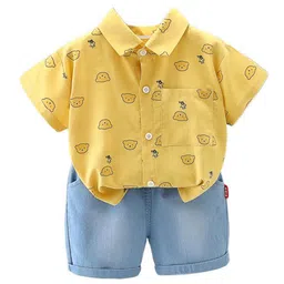 StyleCast x Revolte Boys Printed Shirt Collar Pure Cotton T-shirt With Shorts-image-14