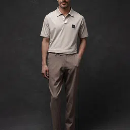 RARE RABBIT Men Solid Polo Collar Cotton T-shirt image 5