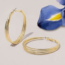 Accessorize Textured Circular Hoop Earrings-picture-17