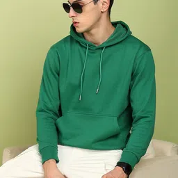 alan jones Men Full Sleeve Solid Hooded Sweatshirt image 1