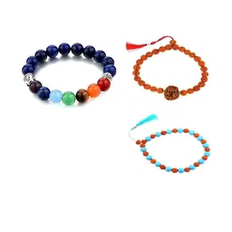 Divine souvenirs Unisex Set Of 3 Artificial Beaded Elasticated Bracelet image 1