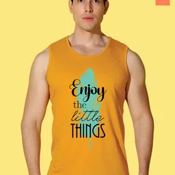 WOOSTRO Pack Of 2 Printed Pure Combed Cotton Gym VestsVWS26(BKLN ORANGE)(ENJOY MUSTARD)-picture-15