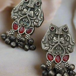 Anouk Women Silver-Plated Alloy Drop Earrings-picture-5