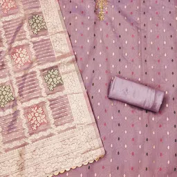 MANVAA Embellished Unstitched Dress Material image 4